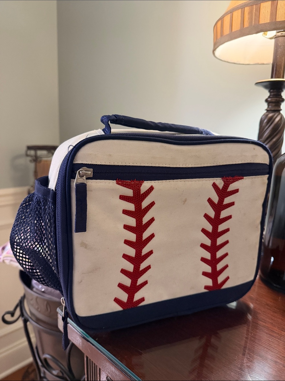 Pottery Barn Kids Navy & Gray Insulated Lunch Tote